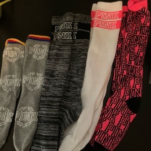 PINK knee high and crew sock bundle
